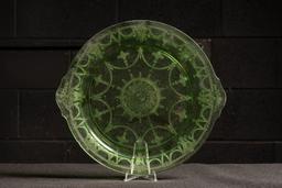 Uranium Glass Ornamental Serving Dish