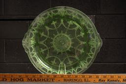 Uranium Glass Ornamental Serving Dish