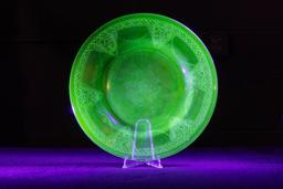 Uranium Cameo Glass Lunch Plate