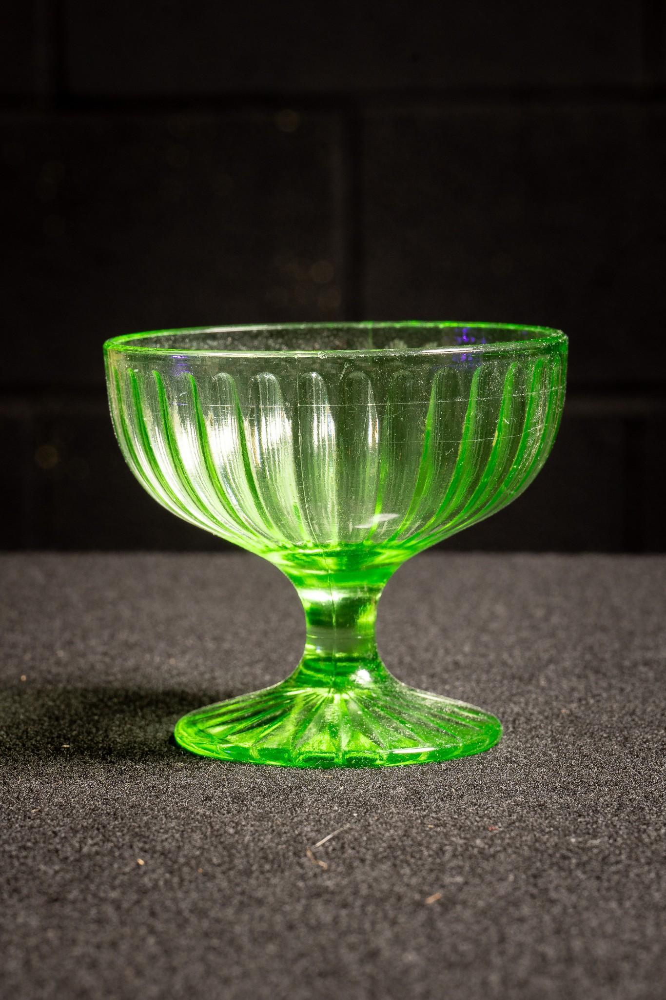 Uranium Glass Parfait Cup 3