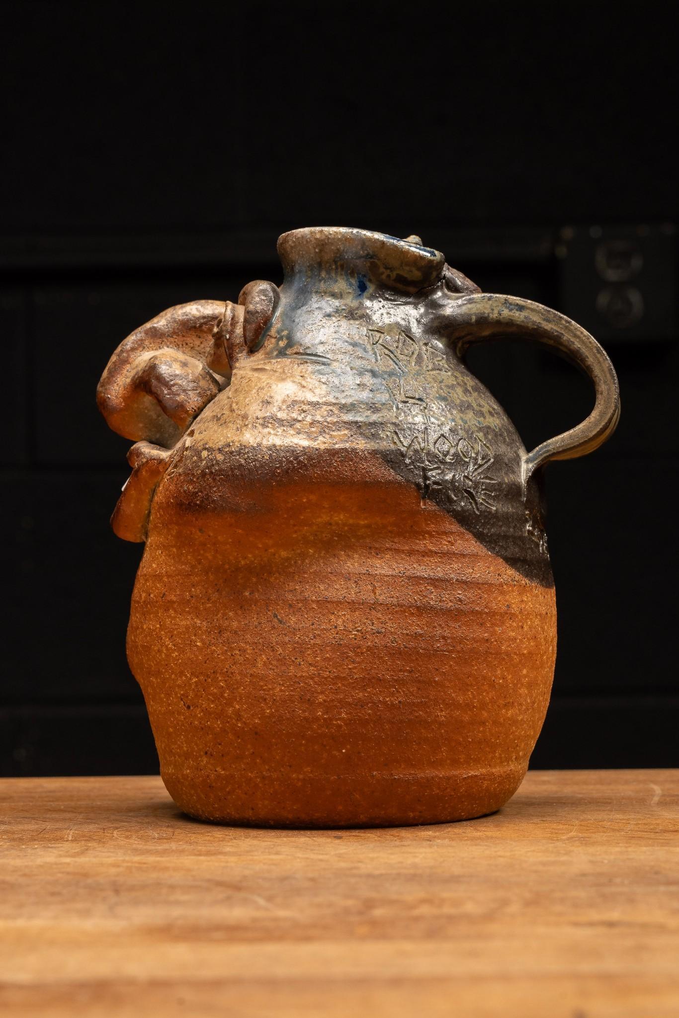 Wood Fired Clayware Face Jug - Yup, by Rob Withrow, 2015