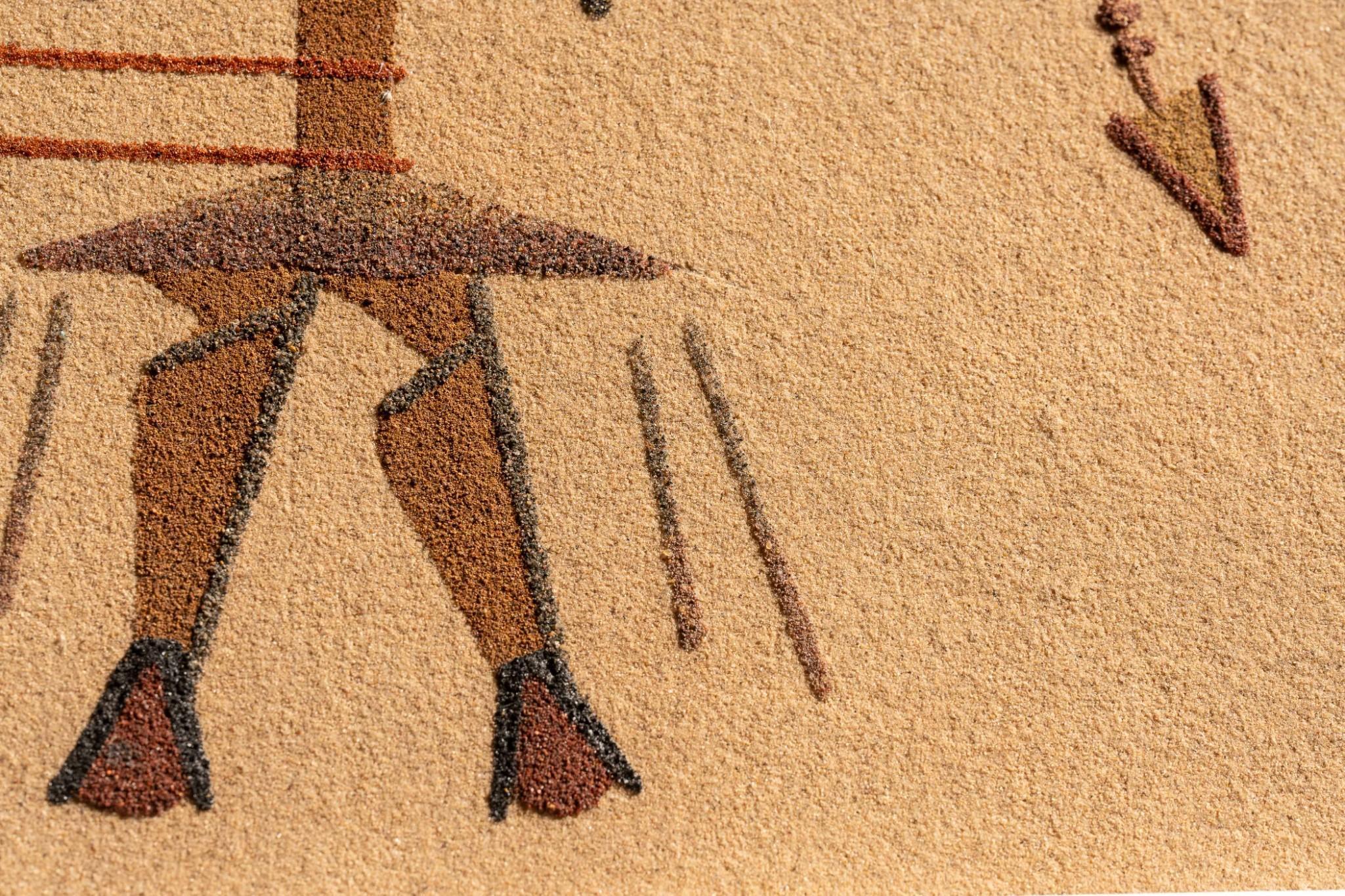 Abstract Native American Illustration On Sandpaper