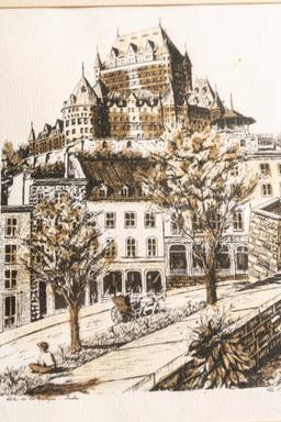 Print of City Street and Castle