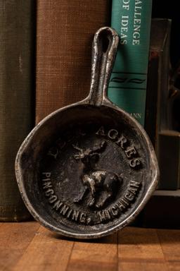 Vintage "Deer Acres" Cast Iron Advertising Ashtray