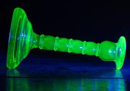 Uranium Glass Candlestick 1