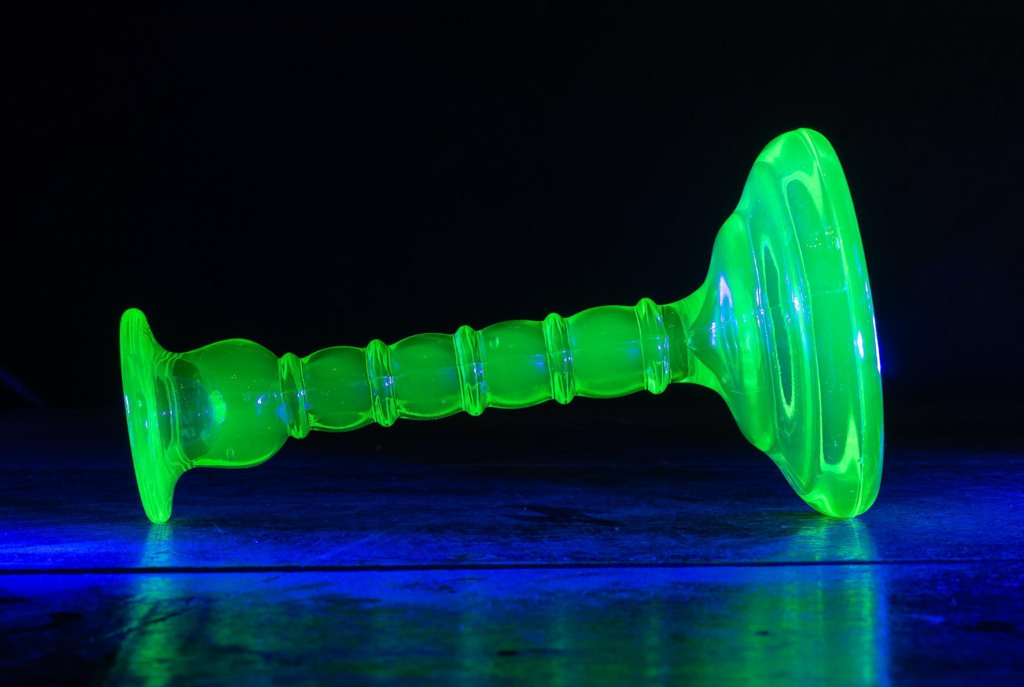 Uranium Glass Candlestick 1