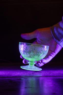 Antique Uranium Glass Parfait Cup 1