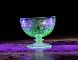 Antique Uranium Glass Parfait Cup 1