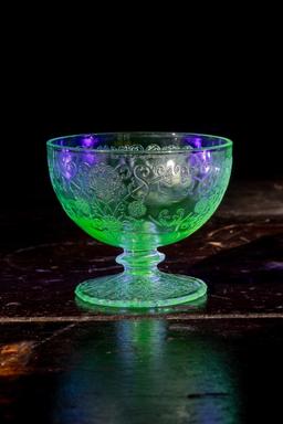 Antique Uranium Glass Parfait Cup 2