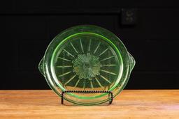 Antique Uranium Glass Serving Dish