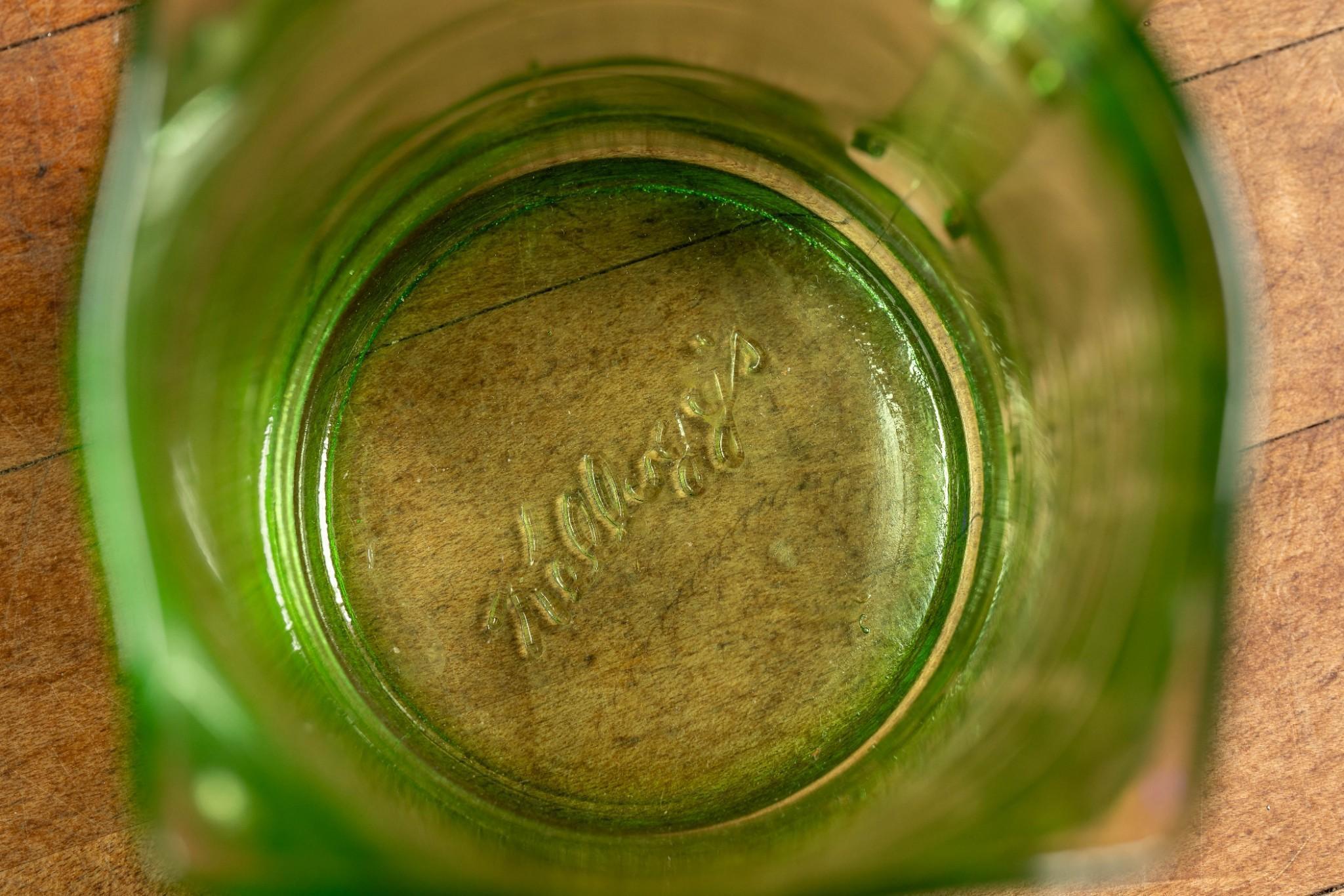 c. 1930 Uranium Glass 3-Way Measuring Cup for Kellogg