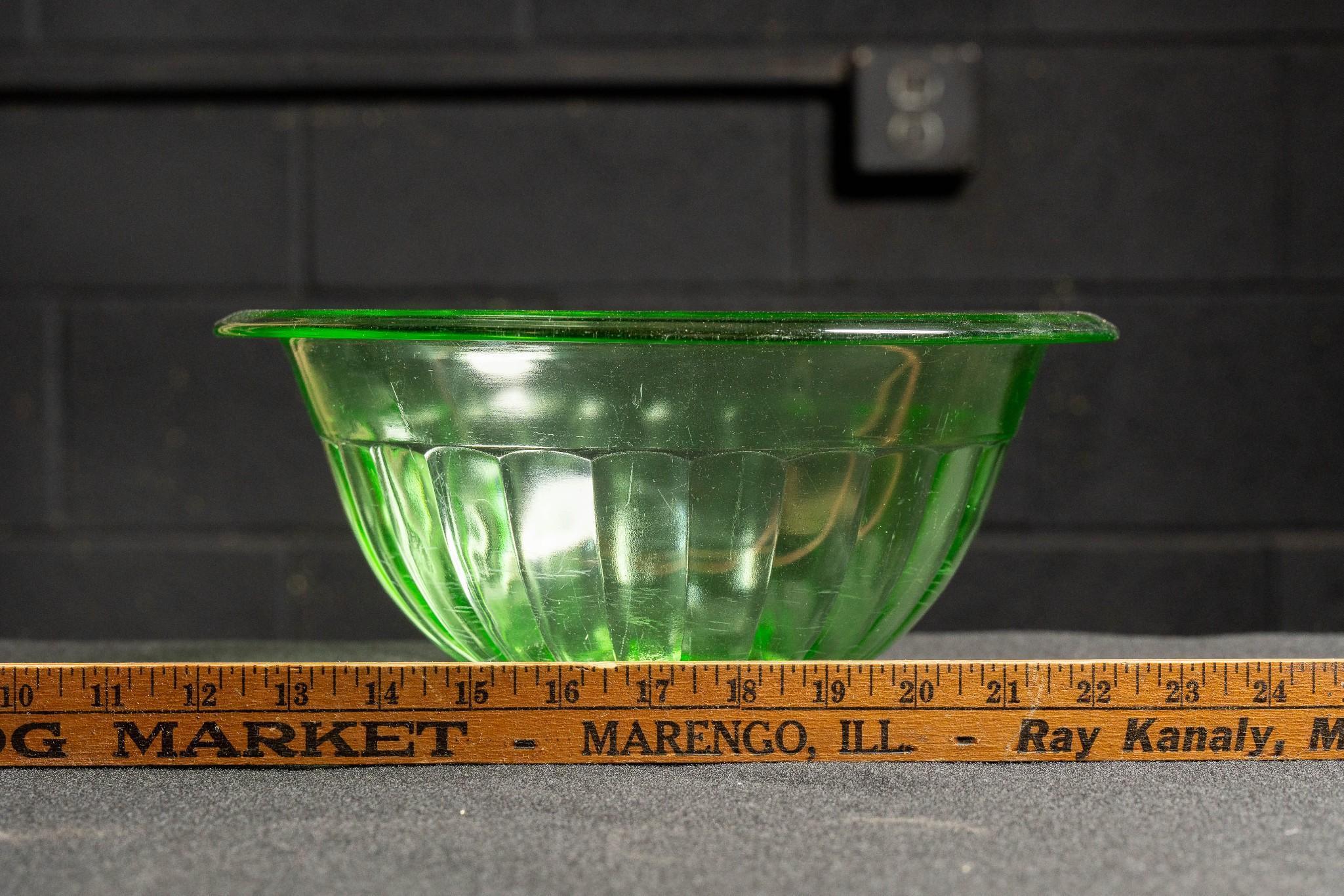 Antique Uranium Glass Mixing Bowl