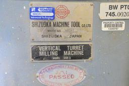 Shizuoka Machine Tool, Variable Speed Vertical Milling Machine
