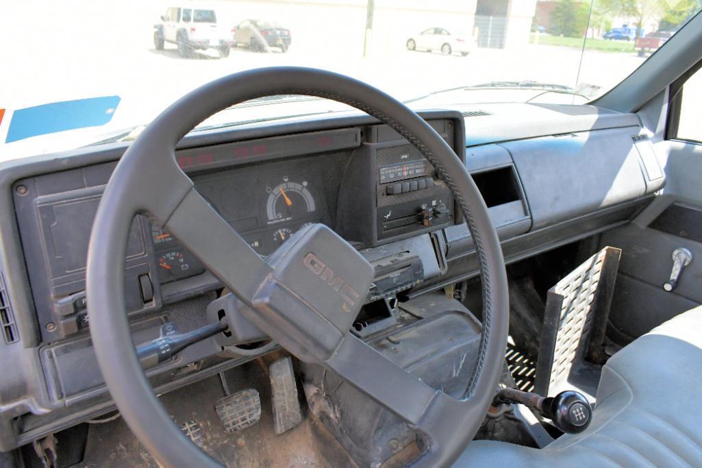 1990 GMC Topkick 8' x 20' Flat Bed Single Axle Dually Wheeled Stake Truck