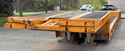 1975 Nelson 8' x 44' Tri-Axle Dually Wheeled Folding Gooseneck Low Boy Semi Equipment Trailer