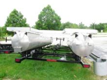 Pontoon deck frame with pontoons