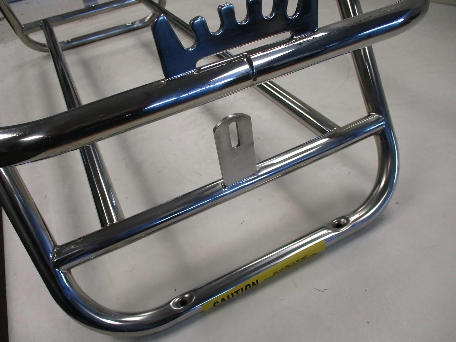 Swing back boat cooler seat frame, stainless steel