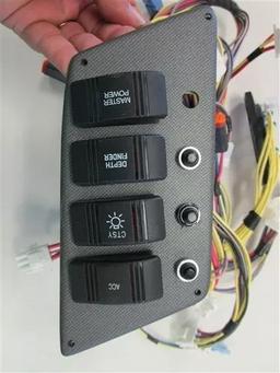 Rocker / breaker switch plastic panel, part number AD-050-544