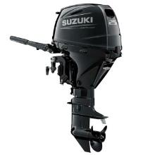 Suzuki Fourstroke 25 HP outboard boat engine, model number DF25AS5