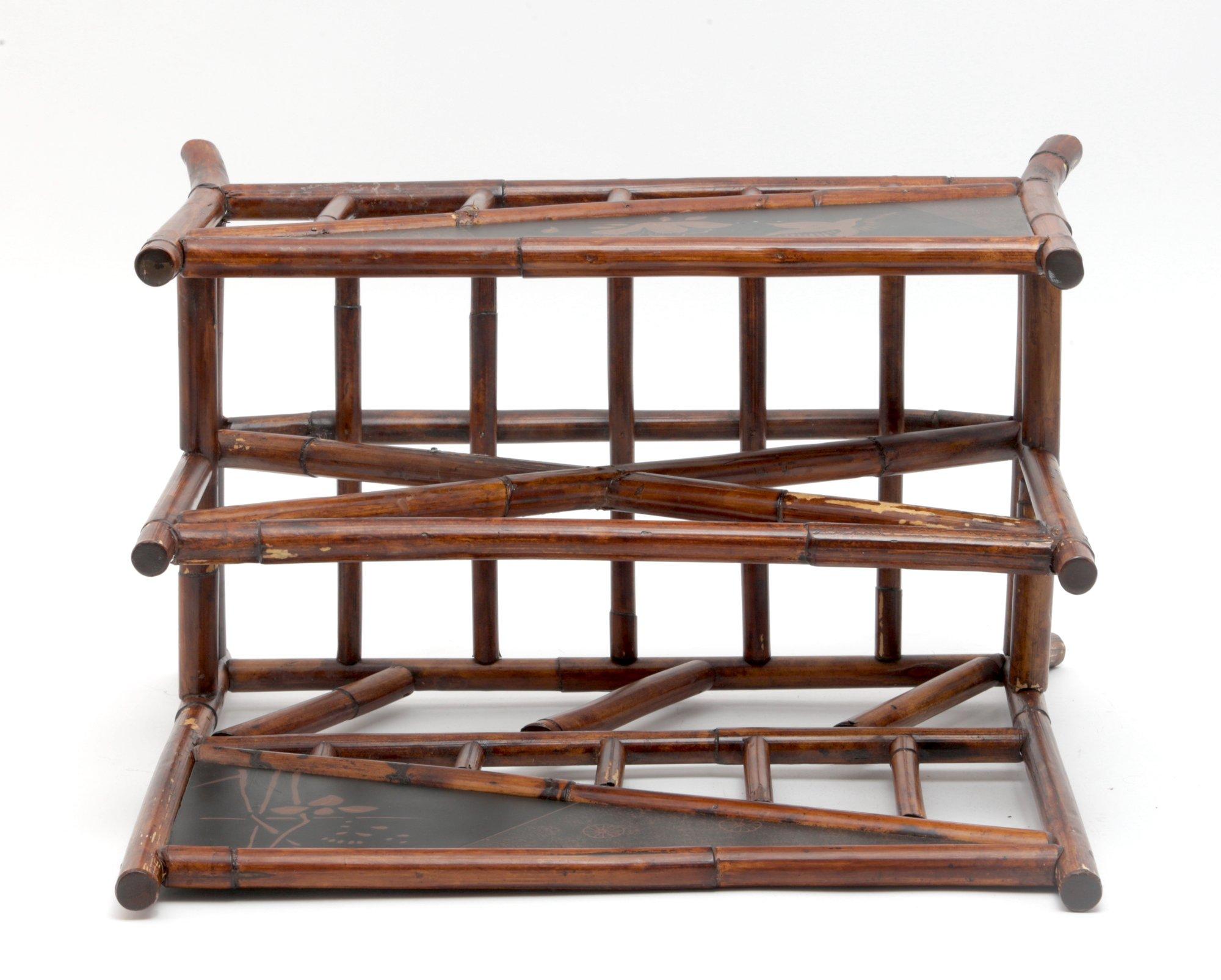 Palecek Natural Wood Bamboo Style Magazine Rack