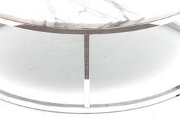 CB2 Round Coffee Table Chrome  Marble