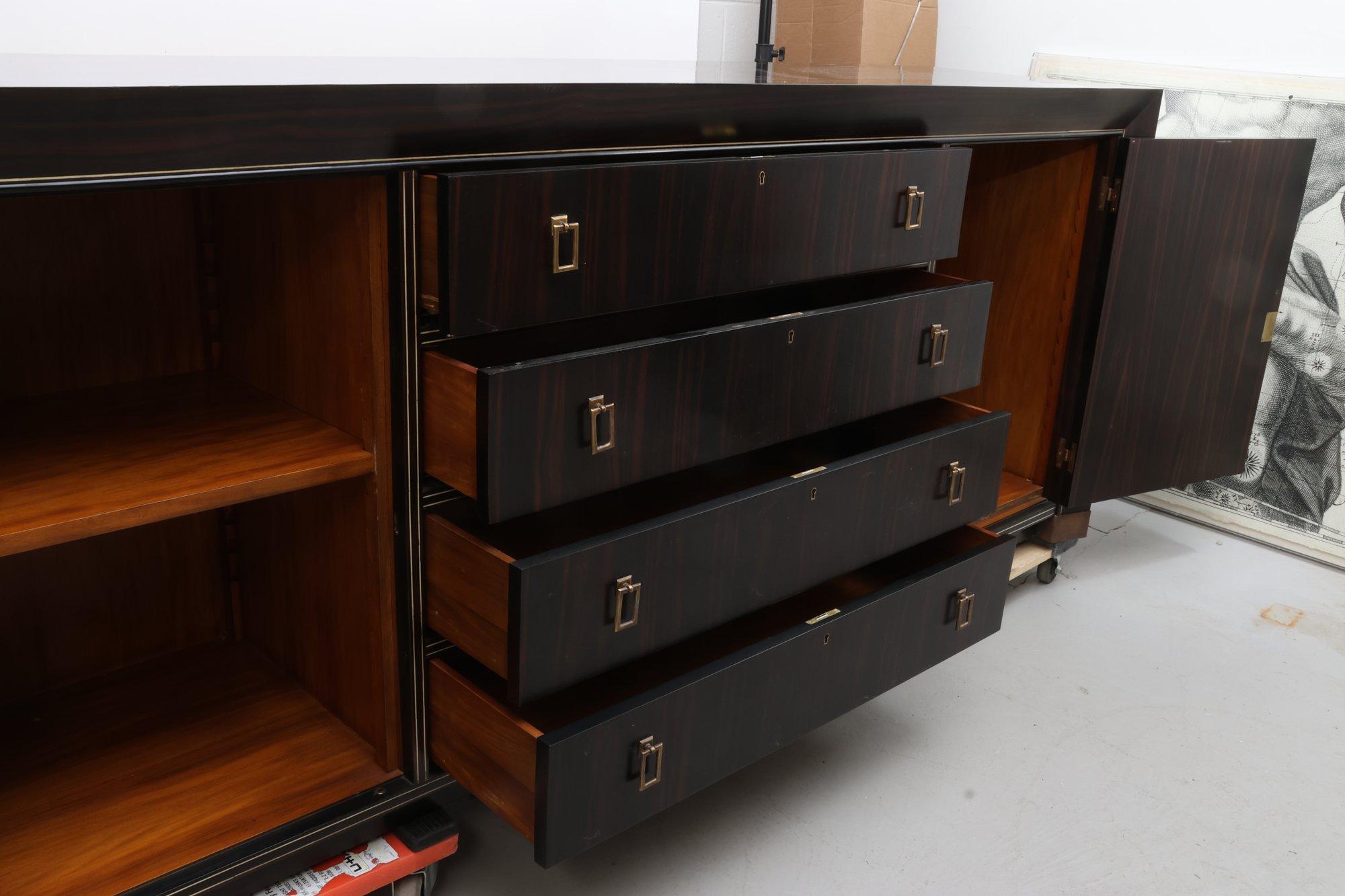 Alfonso Marina Ebony Veneer With Bronze Hardware Sideboard