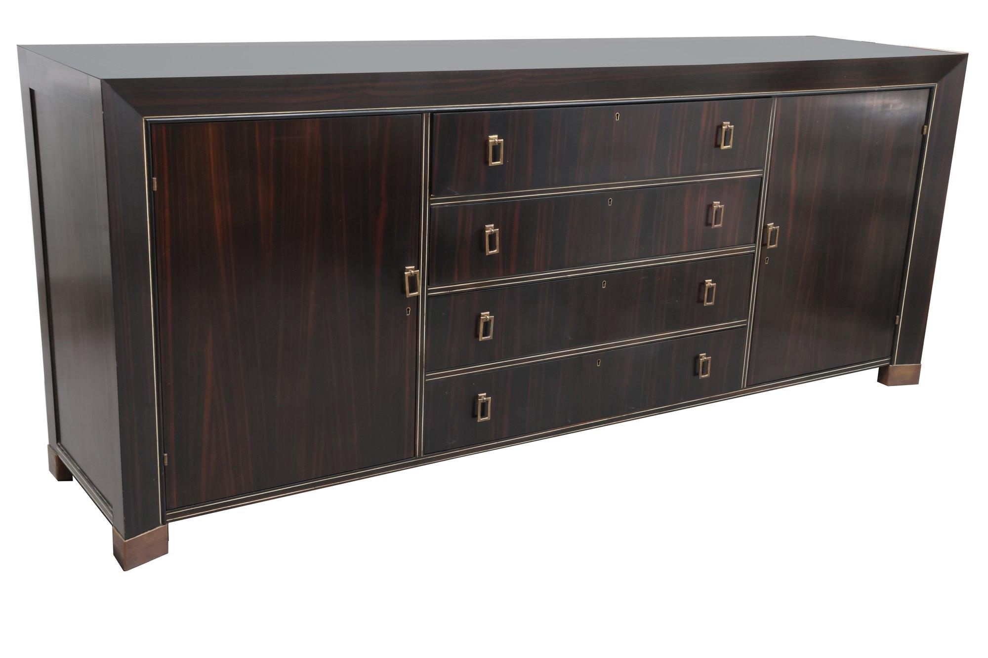 Alfonso Marina Ebony Veneer With Bronze Hardware Sideboard