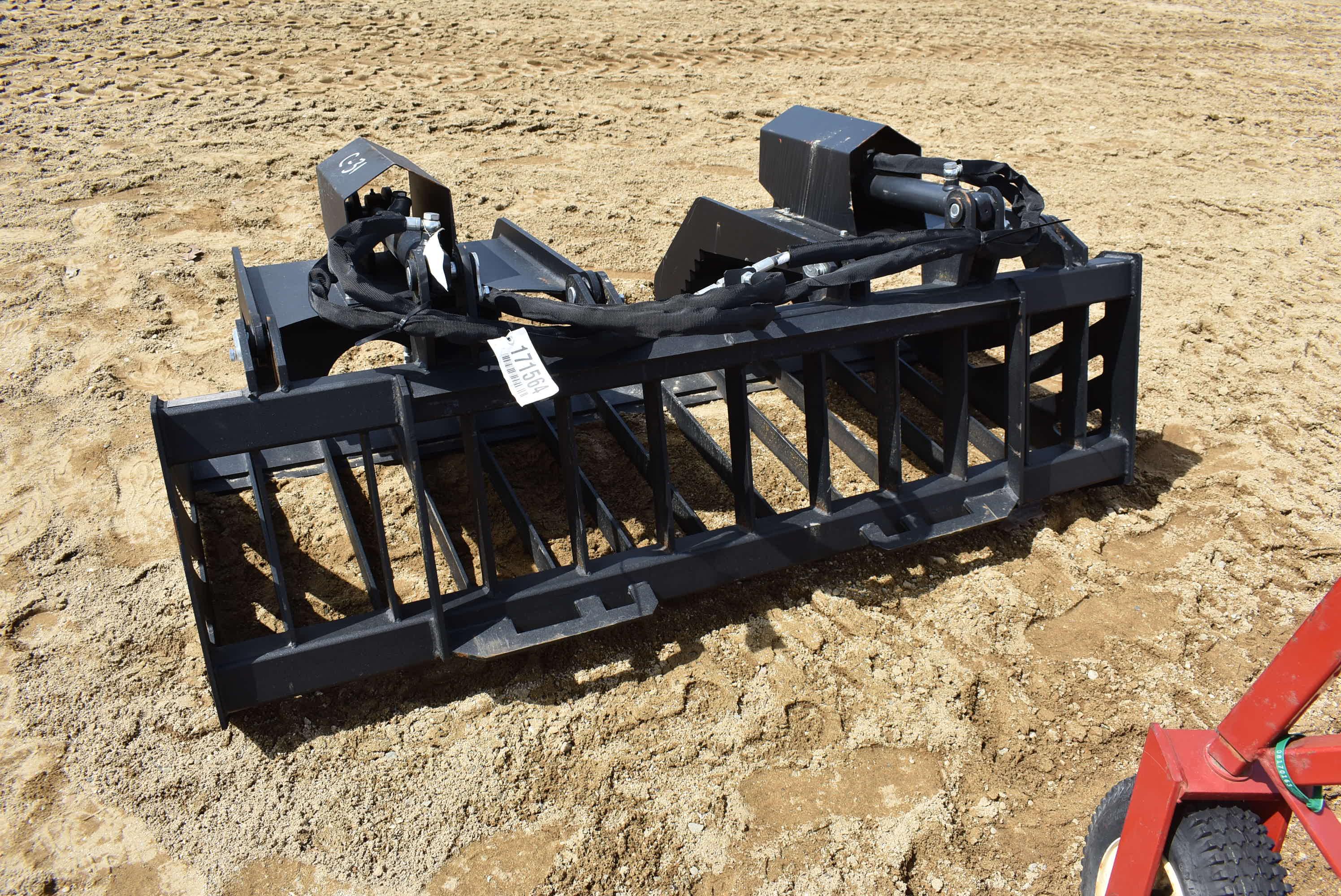 72" rock grapple bucket skid steer attachment