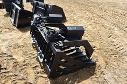 72" rock grapple bucket skid steer attachment
