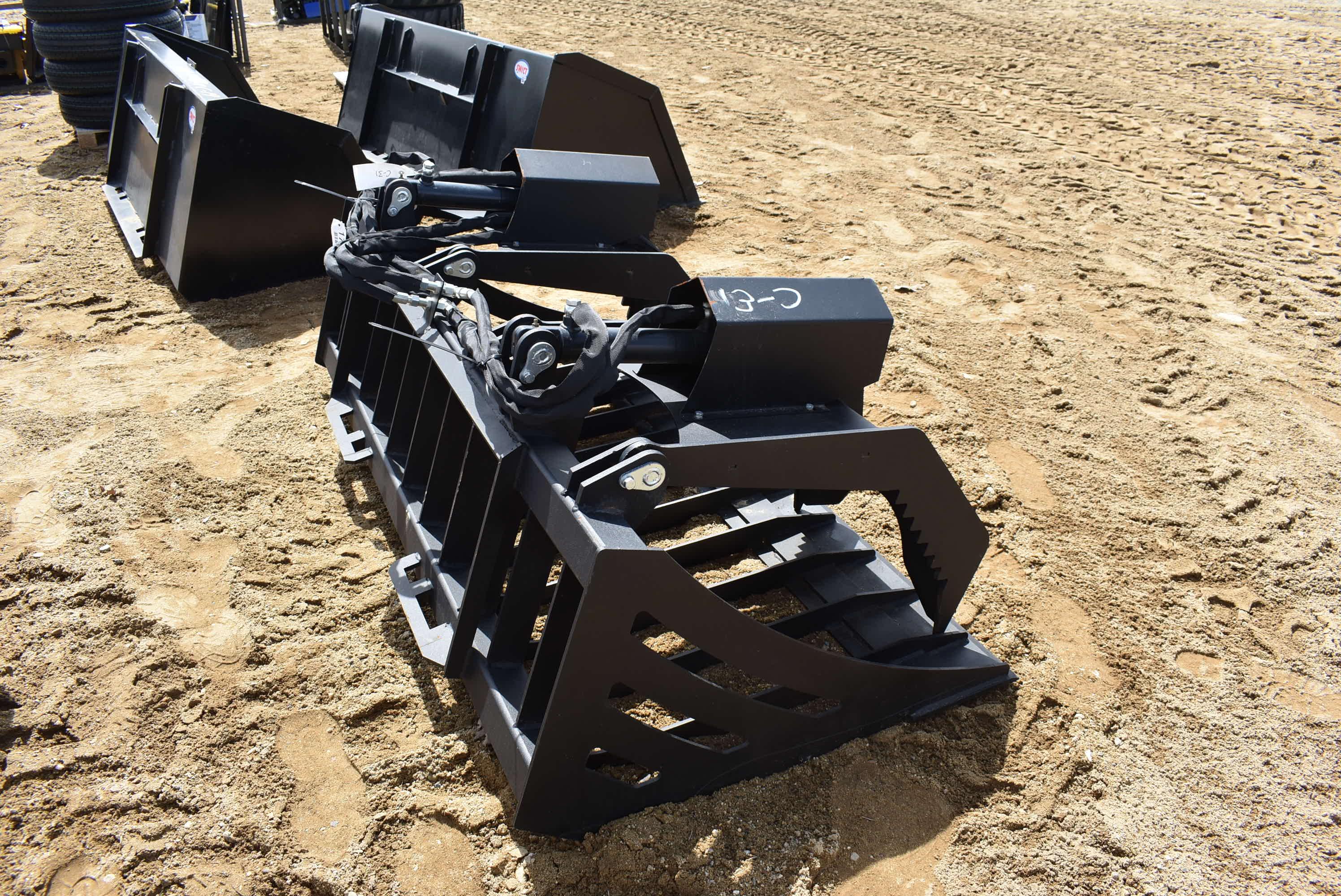 72" rock grapple bucket skid steer attachment