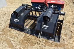 72" rock grapple bucket skid steer attachment