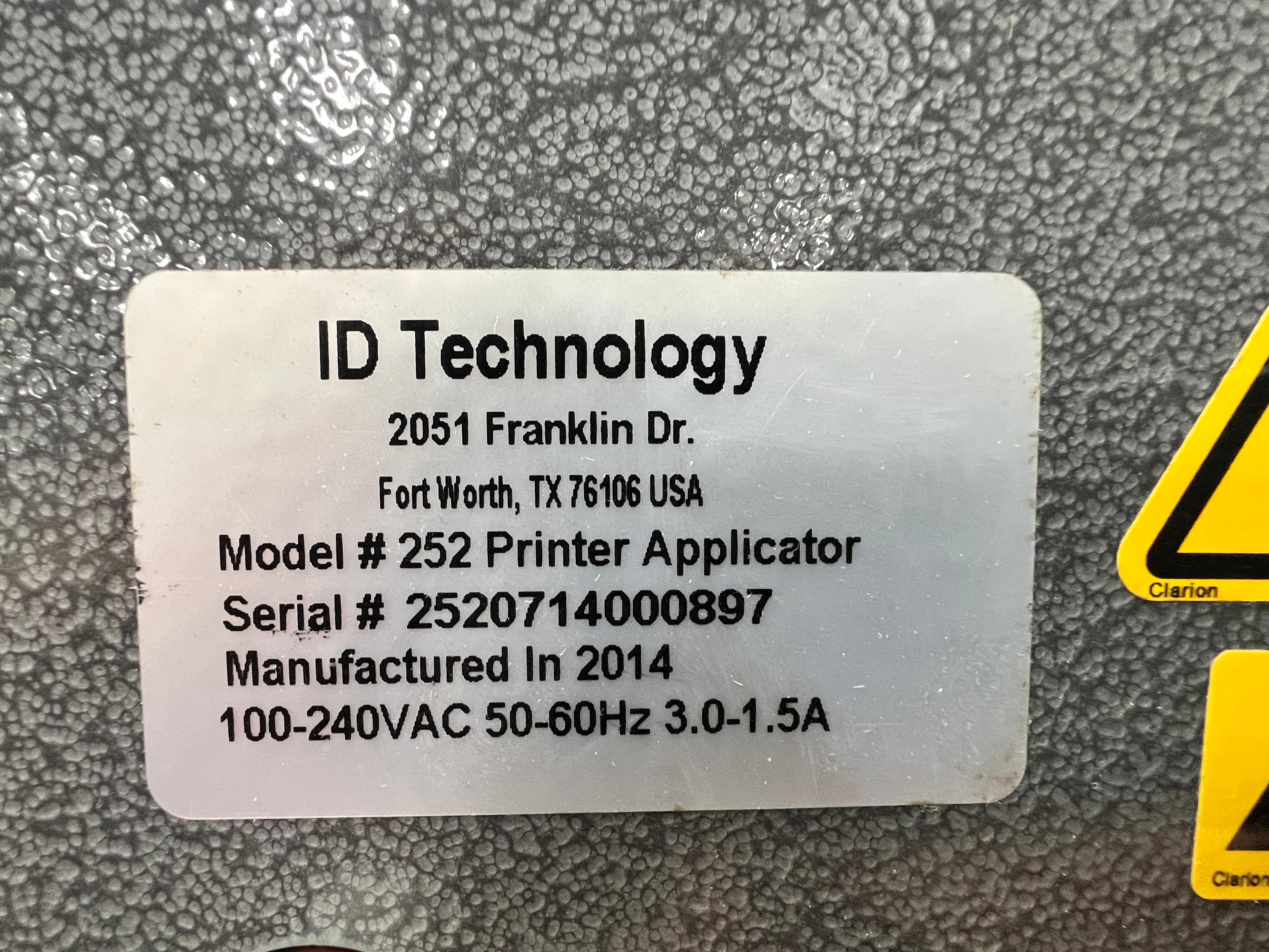 Id Technology Printer Applicator - Model 252