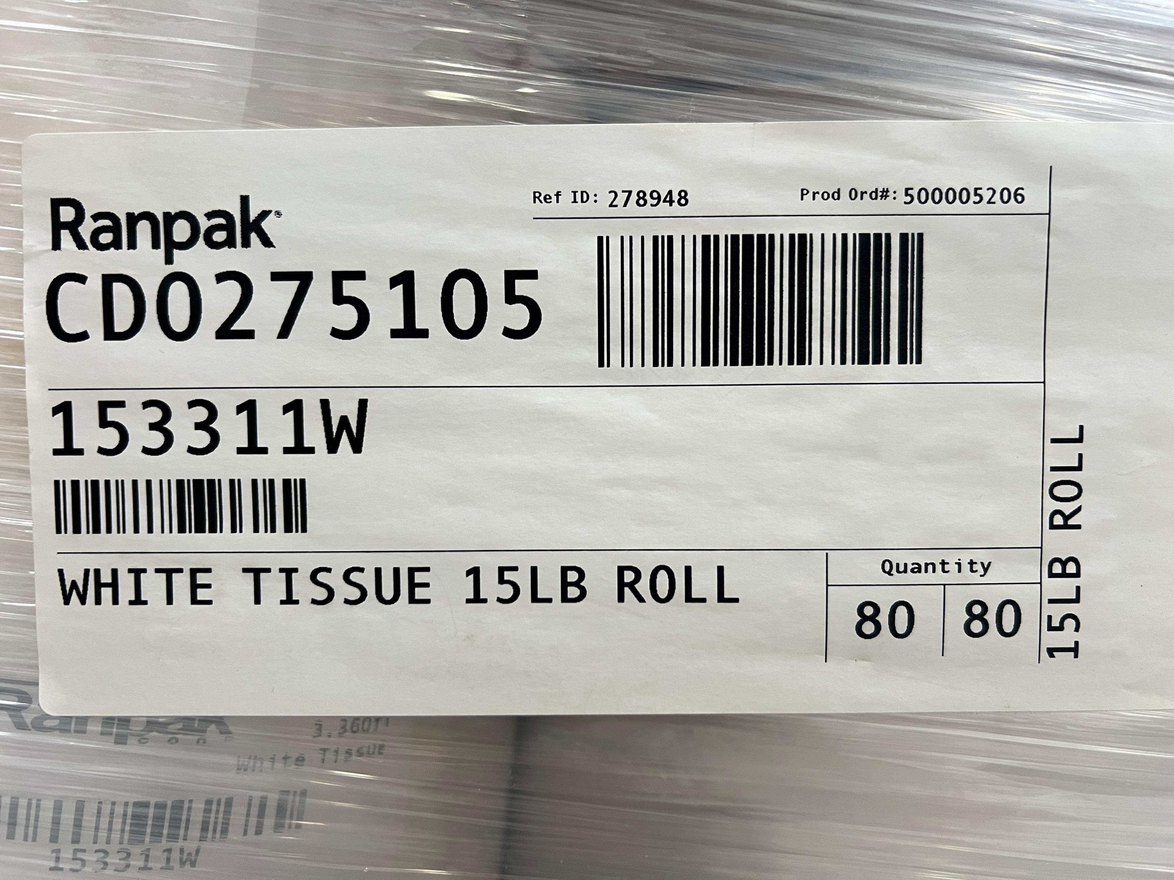 Ranpak White Tissue Paper Model 153311w