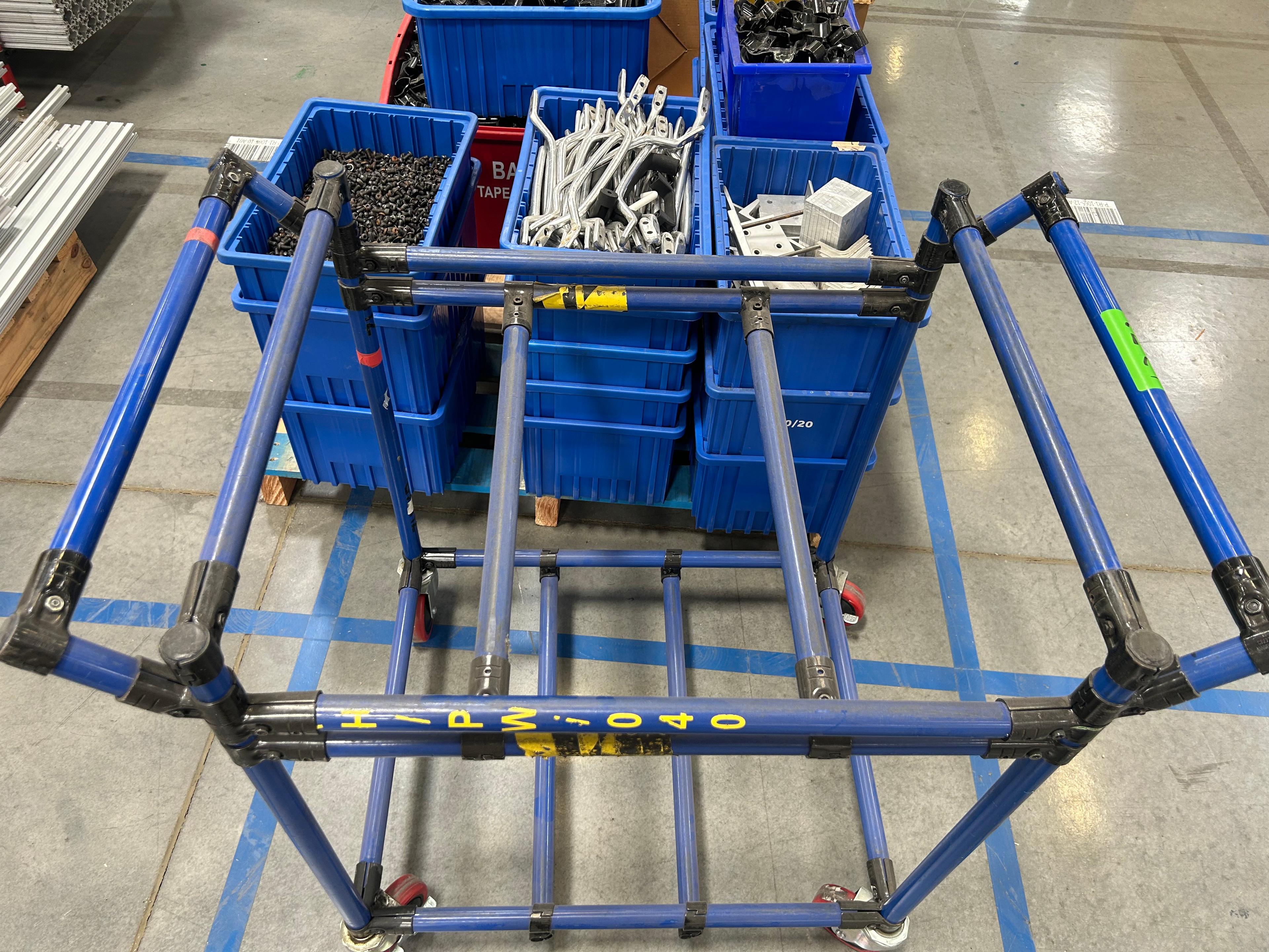 Cart Full Of Bracket Material, Clamp & Hinges