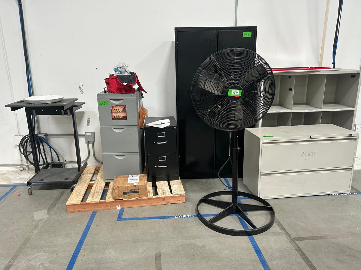 Dayton 24" Oscillating Fan, File Cabinets And Book Case