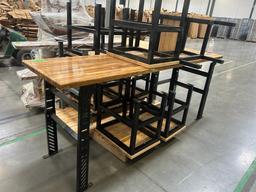 Butcher Block Tables, Work Tables And Cushion Top Chairs