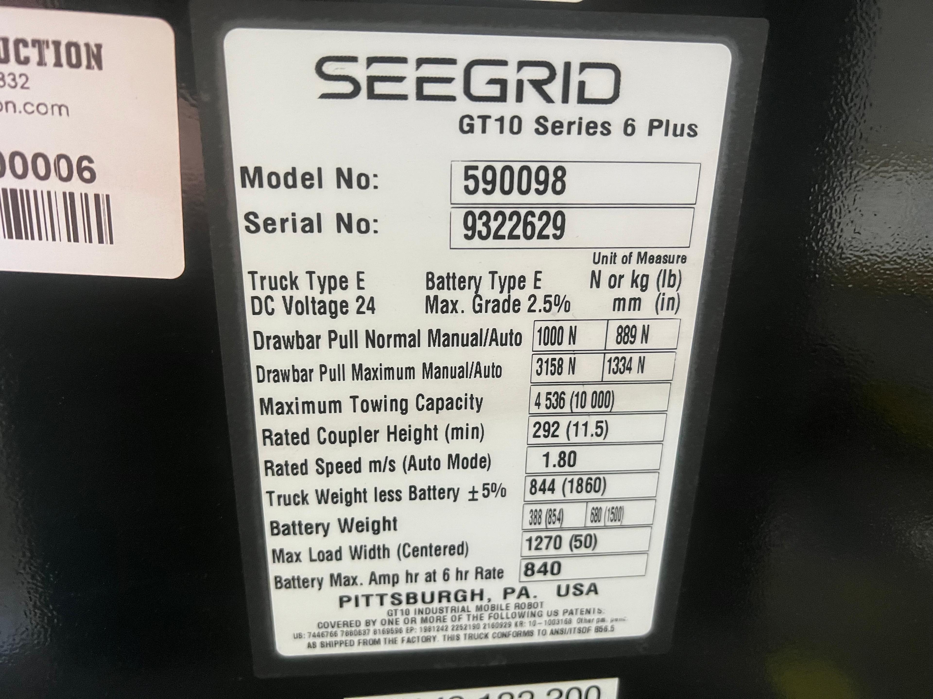 Used 2016 Seegrid Agv