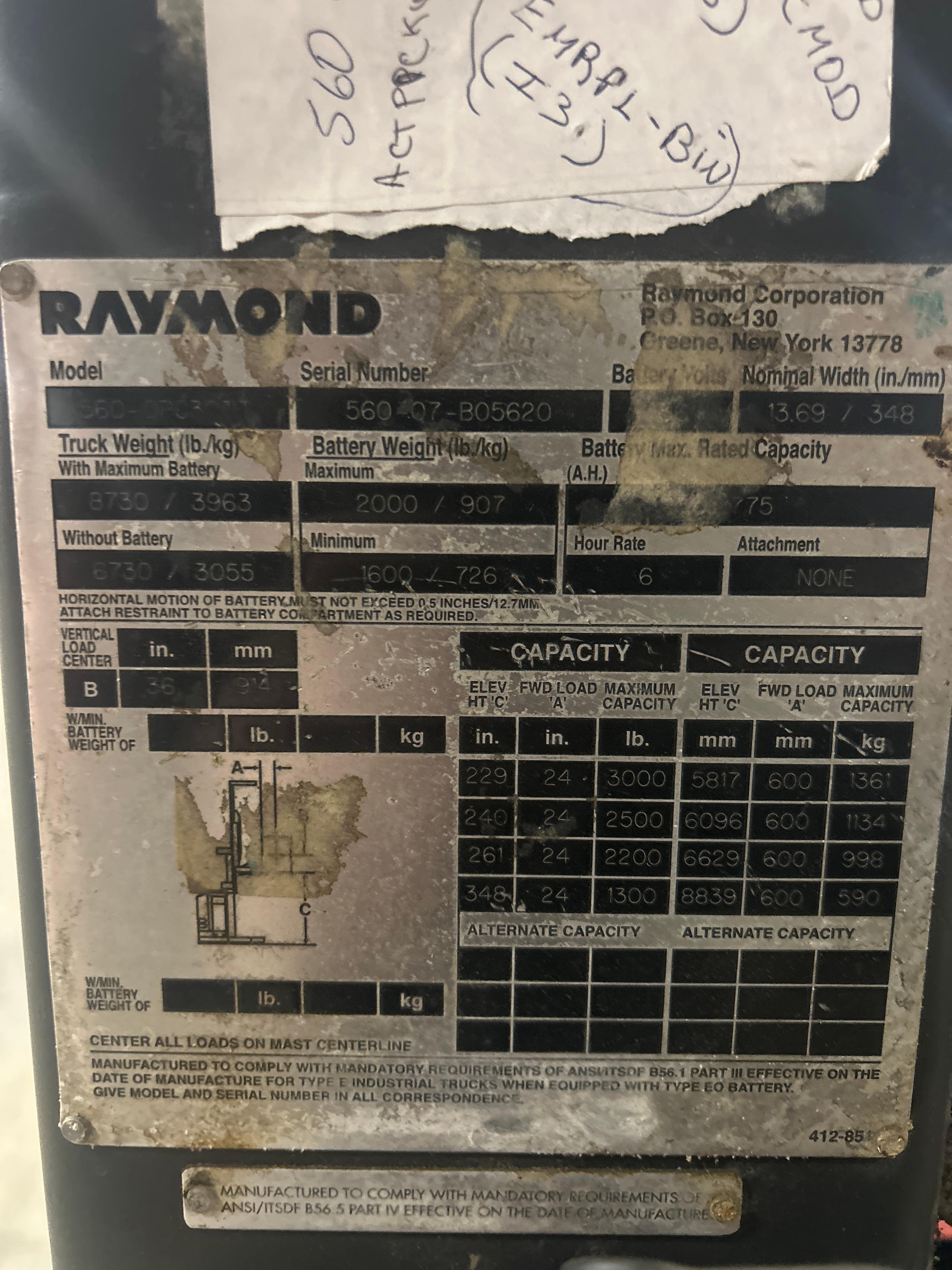 Wire Guided Raymond Order Picker Model 560-opc30tt