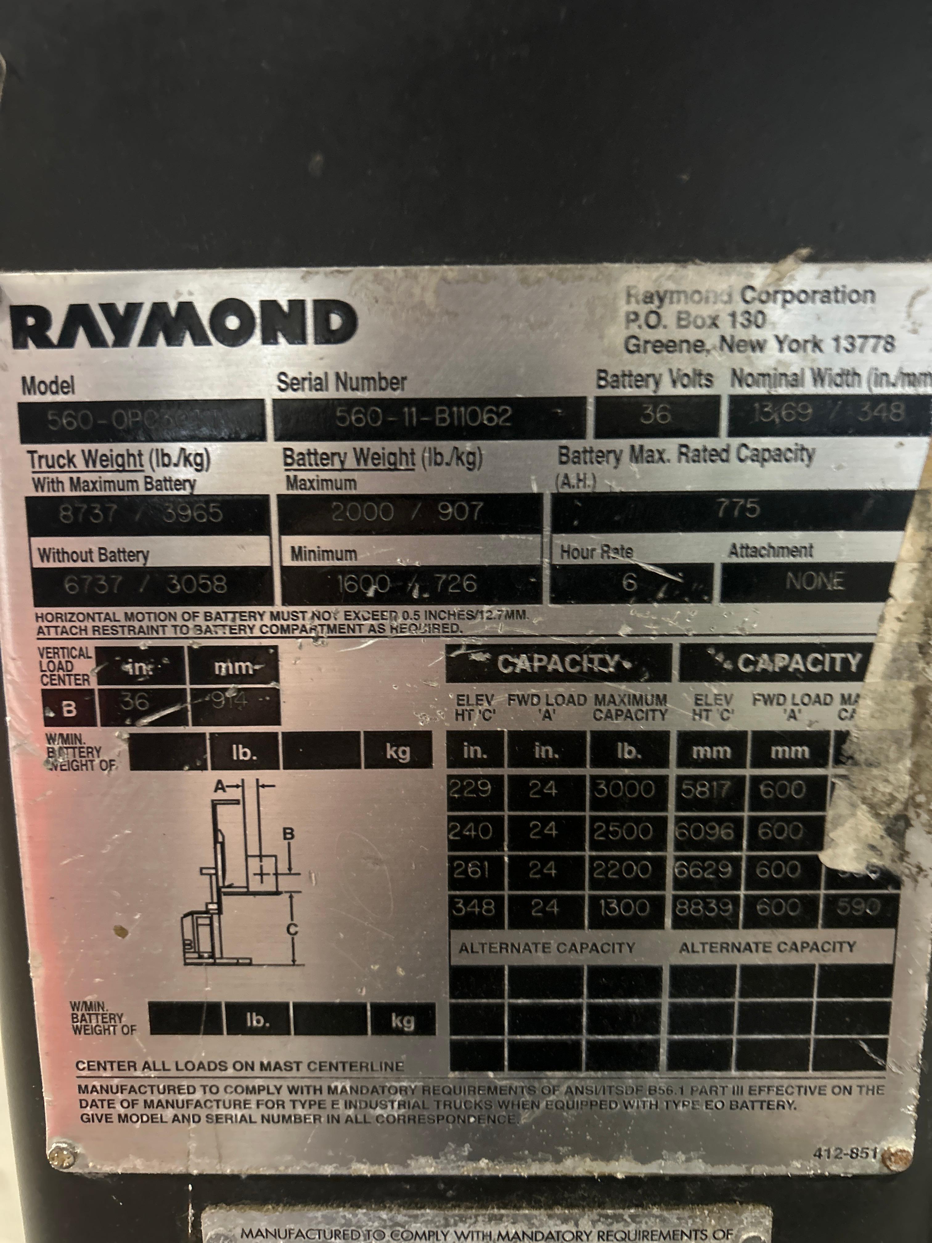 Wire Guided Raymond Order Picker Model 560-opc30tt