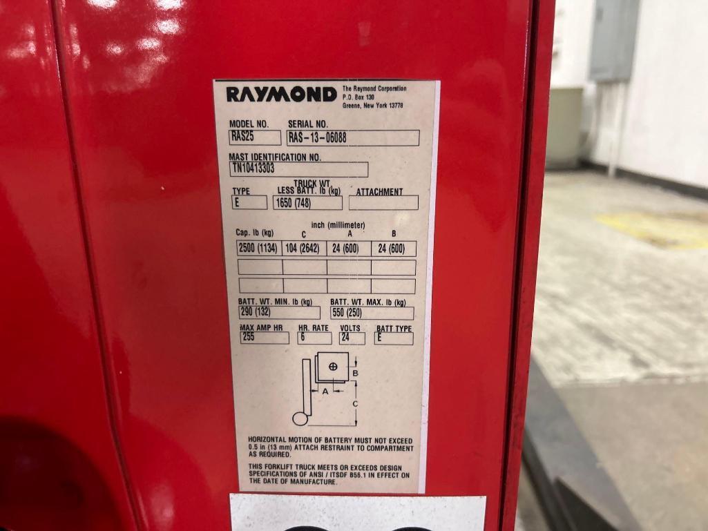2013 Raymond Electric Walkie Straddle Stacker, Model RAS25, w/Battery