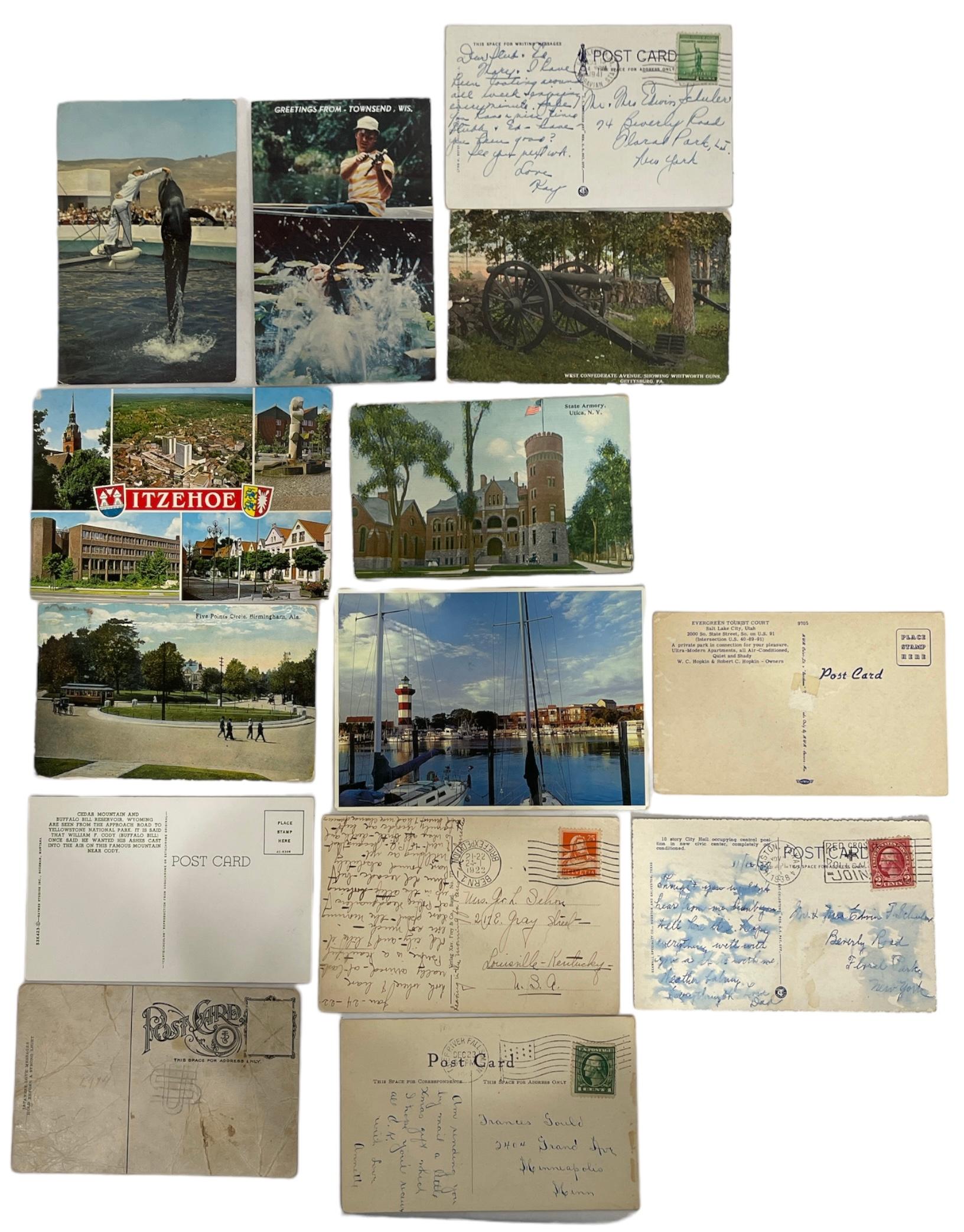 Vintage Postcard Booklets and Vintage Postcards with Stamps