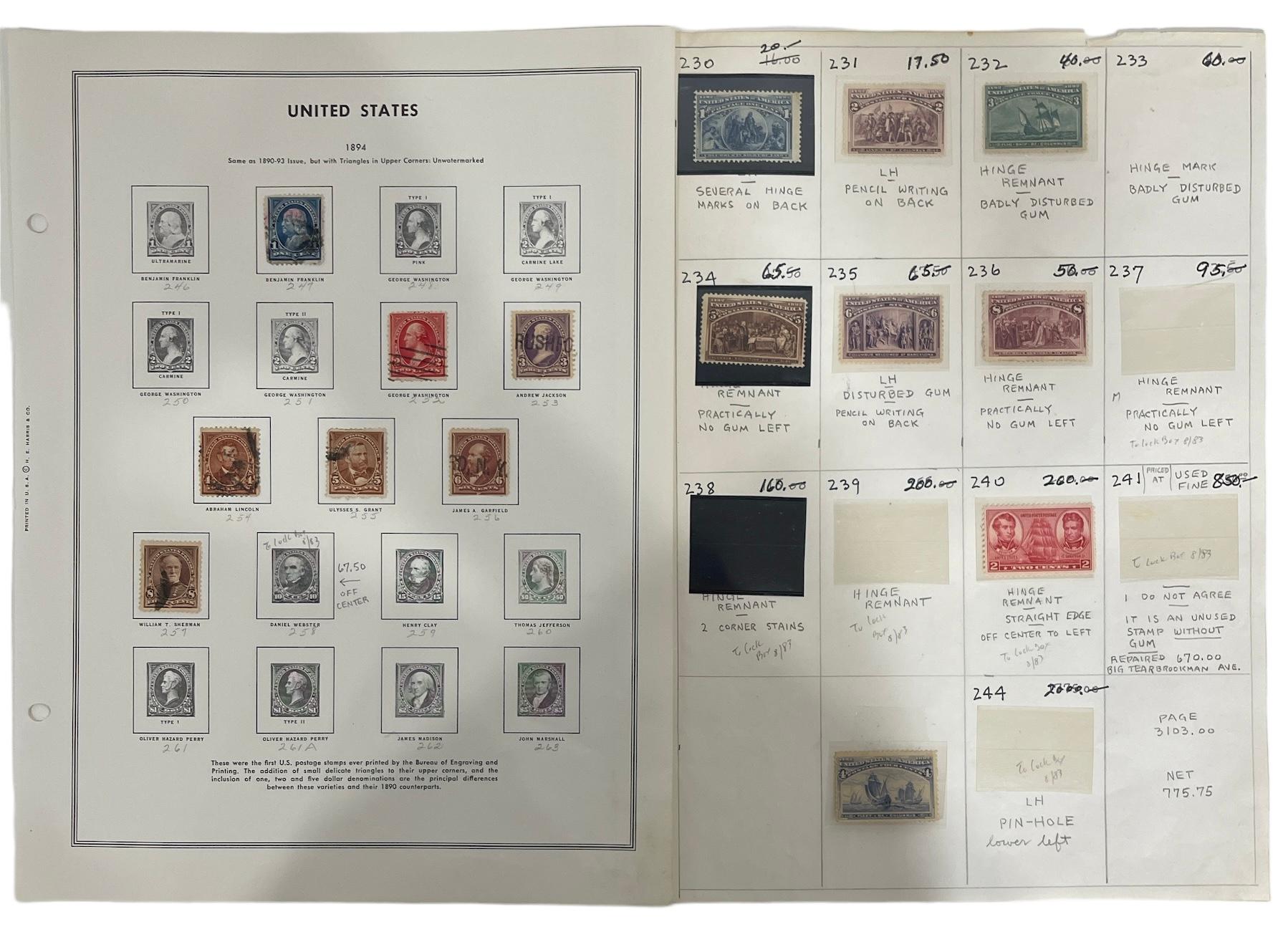 Vintage United State of America Stamp Collection