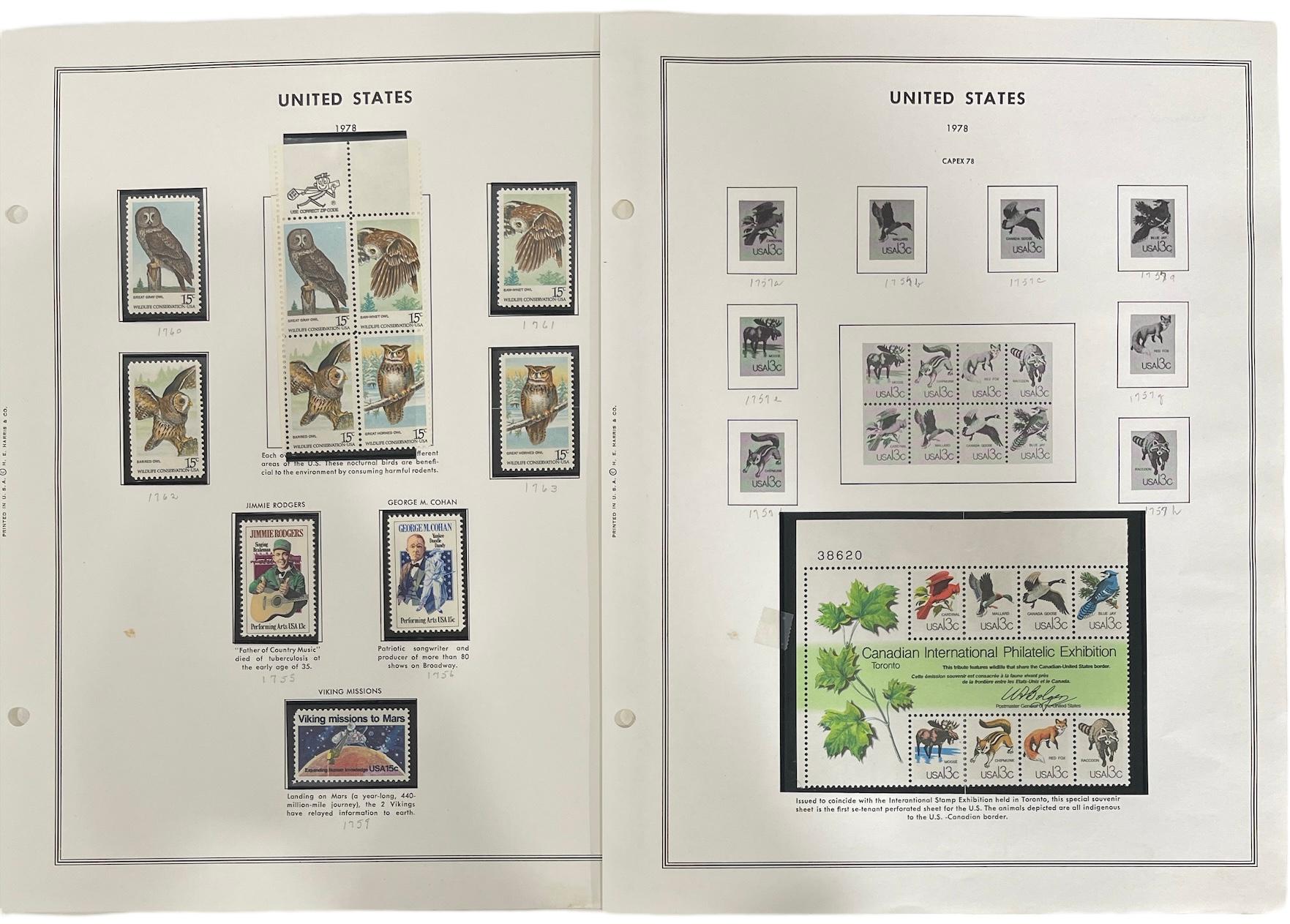 Vintage United State of America Stamp Collection