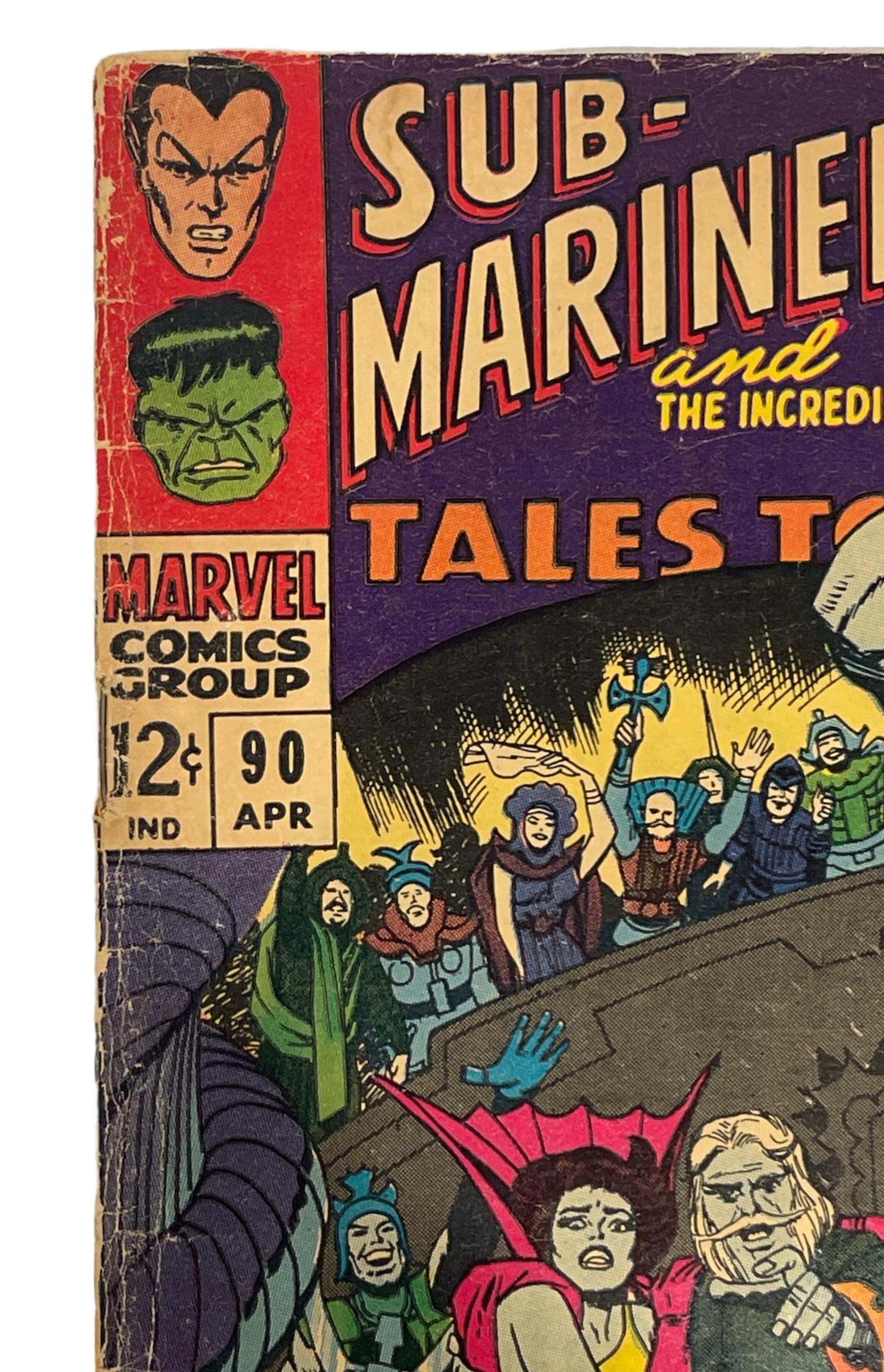 Vintage Marvel Comics - Sub-Mariner and The Incredible Hulk Tales No.90