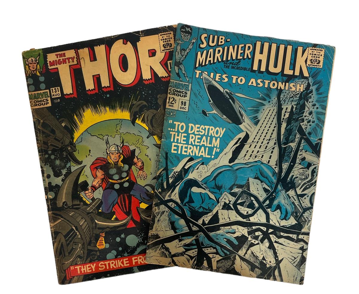 Vintage Marvel Comics - The Mighty Thor No.131 and Sub-Mariner No.98