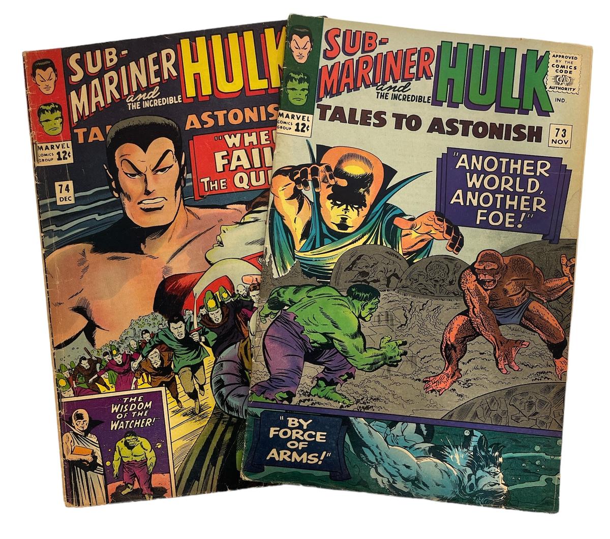 Vintage Marvel Comics - Sub-Mariner and The Incredible Hulk No.74 and 73