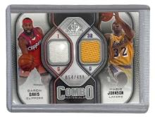 Combo Materials | Baron Davis and Magic Johnson Basketball Card