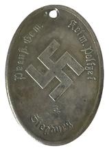 WWII German Prussian Police Tag