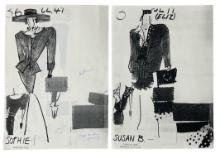 Christian Dior | Original Dior Stamp On Fashion Sketches | Prints