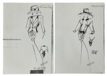 Christian Dior | Original Dior Stamp On Fashion Sketches | Prints